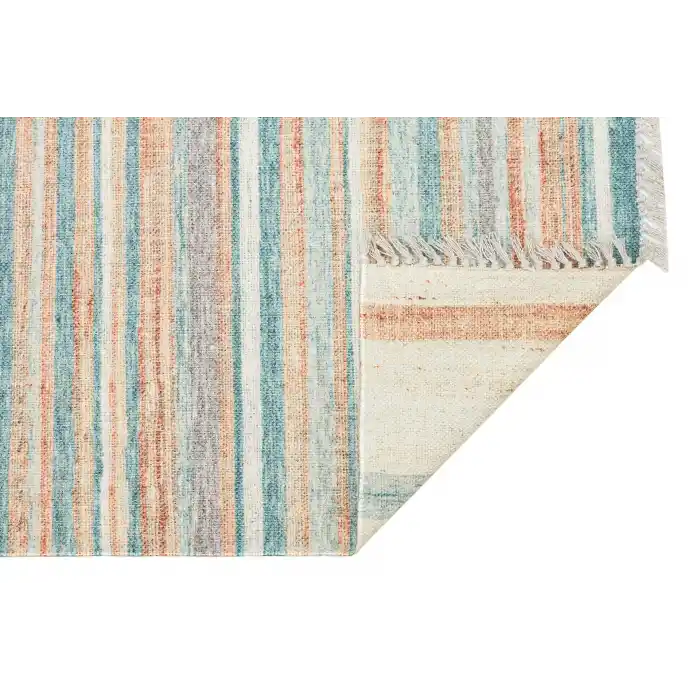 Asos As 04 Blue Jüt Hasır Görünümlü Hav Toz Vermeyen Çift Taraflı Kullanılabilen Yıkanabilir Kilim