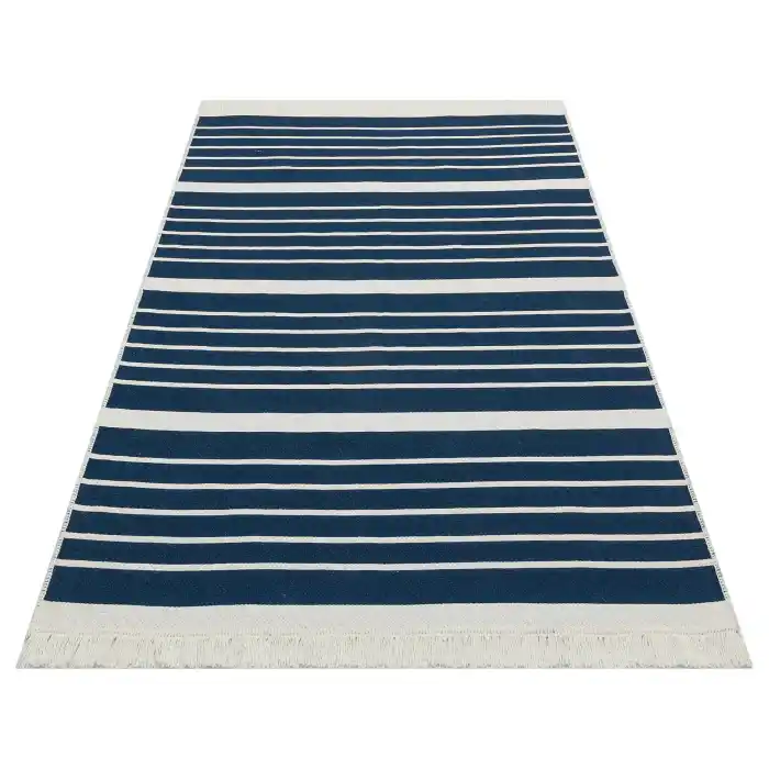 Arya Ar 14 Marine %100 Geri Dönüşümlü Pamuktan Çift Taraflı Yıkanabilir Modern Dekoratif Kilim