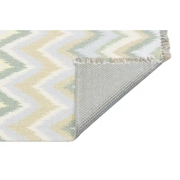 BODRUM KILIM 0144 Renkli Çift Taraflı Yıkanabilir Saçaklı Baskı Kilim