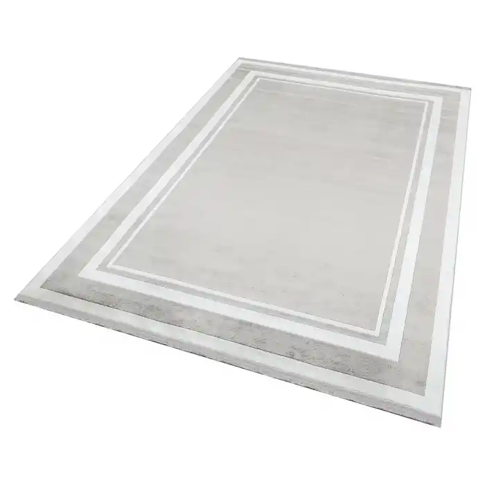 BAROQUE HALI 0084 Art Deco Bordürlü Çerçeveli Yumuşak Dokulu Parlak Dokuma Halı