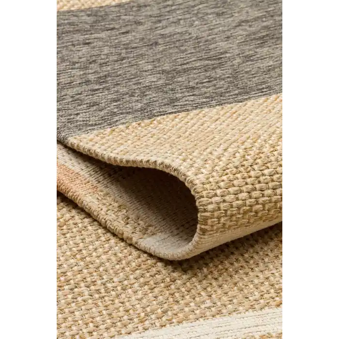 Brooklyn Brk 06 Terra Hasır Görünümlü Kaymaz Renkli Dokuma Modern Kilim