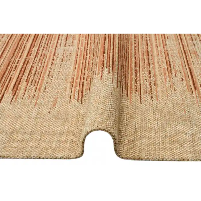 Brooklyn Brk 02 Natural Beıge Hasır Görünümlü Kaymaz Renkli Dokuma Modern Kilim