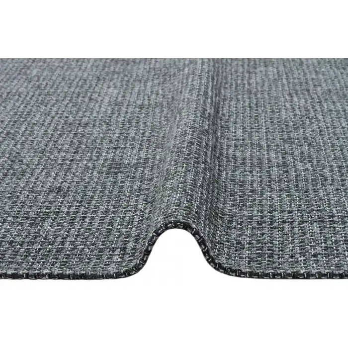 Brookyn Brk 01 Antrasit Sılver Hasır Görünümlü Kaymaz Renkli Dokuma Modern Kilim