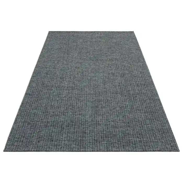 Brookyn Brk 01 Antrasit Sılver Hasır Görünümlü Kaymaz Renkli Dokuma Modern Kilim