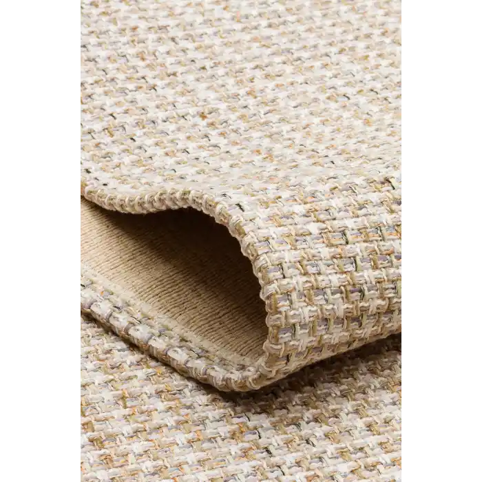 Brooklyn Brk 01 Cream Sılver Hasır Görünümlü Kaymaz Renkli Dokuma Modern Kilim