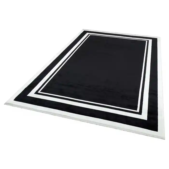 BAROQUE HALI 0254 Art Deco Bordürlü Çerçeveli Yumuşak Dokulu Parlak Dokuma Halı