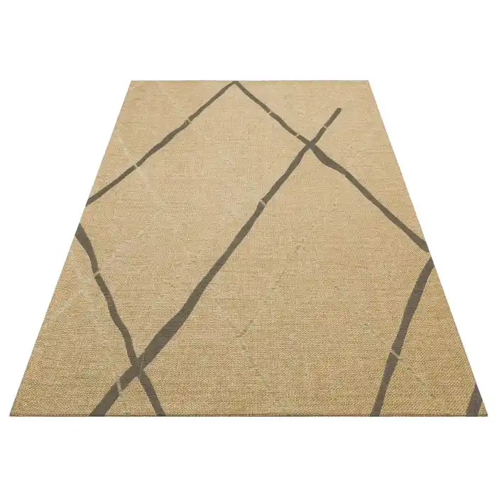 Brooklyn Brk 05 Natural Grey Hasır Görünümlü Kaymaz Renkli Dokuma Modern Kilim