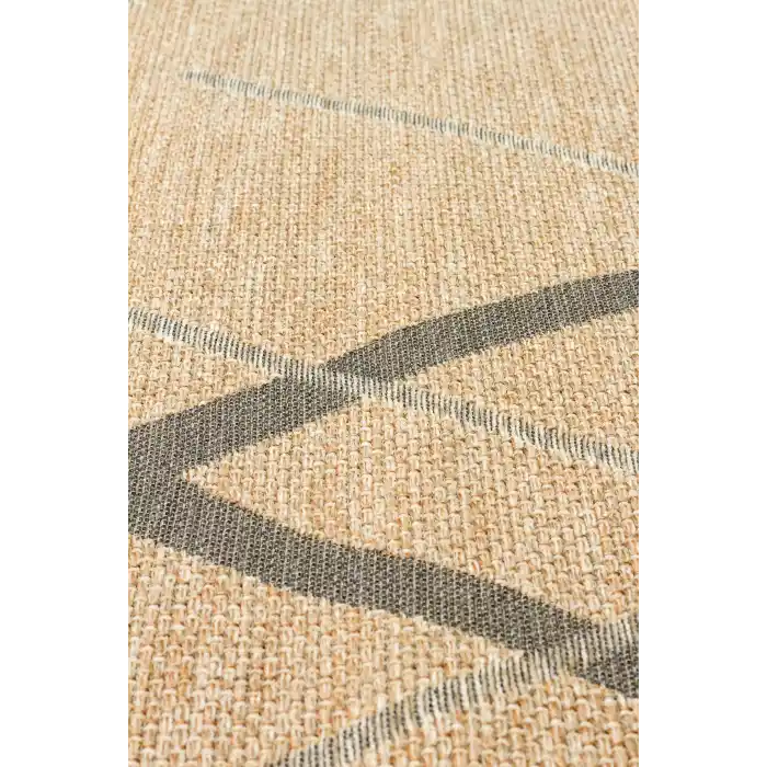 Brooklyn Brk 05 Natural Grey Hasır Görünümlü Kaymaz Renkli Dokuma Modern Kilim