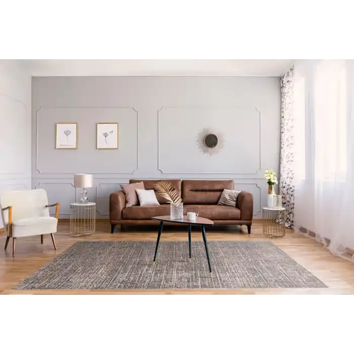 CAPELLA HALI 0041 Hav Toz Vermez Yüksek Alçak Dokuya Sahip Modern Dokuma Halı