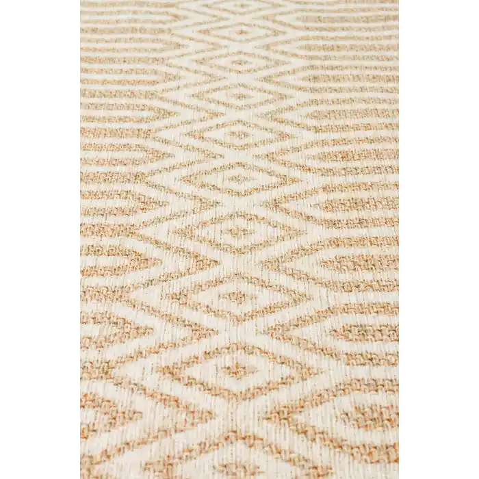 Brooklyn Brk 10 Natural Ivory Hasır Görünümlü Kaymaz Renkli Dokuma Modern Kilim