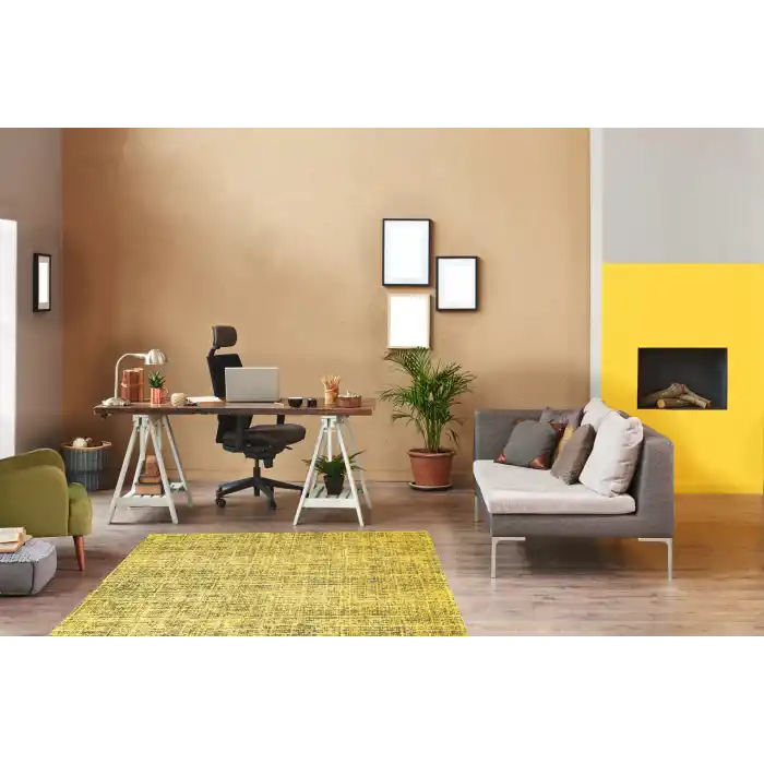 CAPELLA HALI 0045 Hav Toz Vermez Yüksek Alçak Dokuya Sahip Modern Dokuma Halı