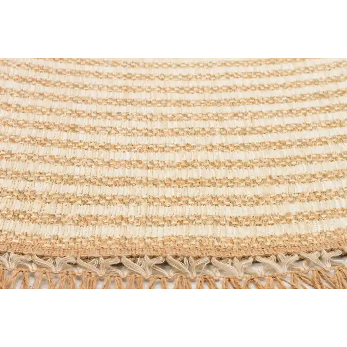 Brooklyn Brk 07 Ivory Hasır Görünümlü Kaymaz Renkli Dokuma Modern Kilim