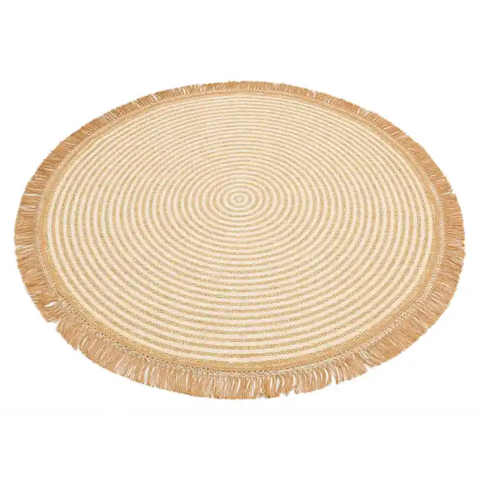 Brooklyn Brk 07 Ivory Hasır Görünümlü Kaymaz Renkli Dokuma Modern Kilim