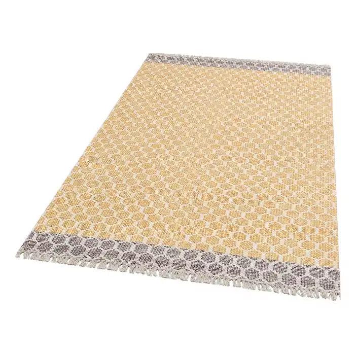 BODRUM KILIM 0104 Renkli Çift Taraflı Yıkanabilir Saçaklı Baskı Kilim