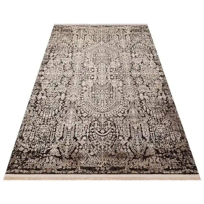 Cordoba Db 04 Antrasit Vizon Parlak Yüksek Alçak Dokulu Modern Makine Halısı