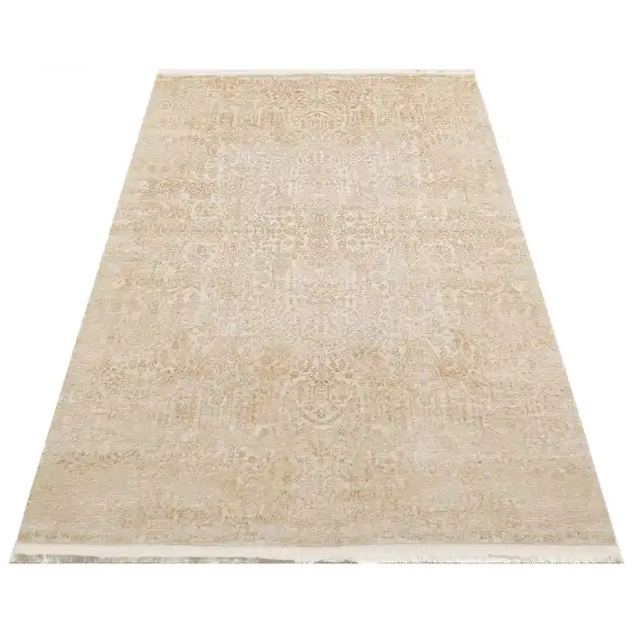 Cordoba Db 04 ıvory Beıge Parlak Yüksek Alçak Dokulu Modern Makine Halısı