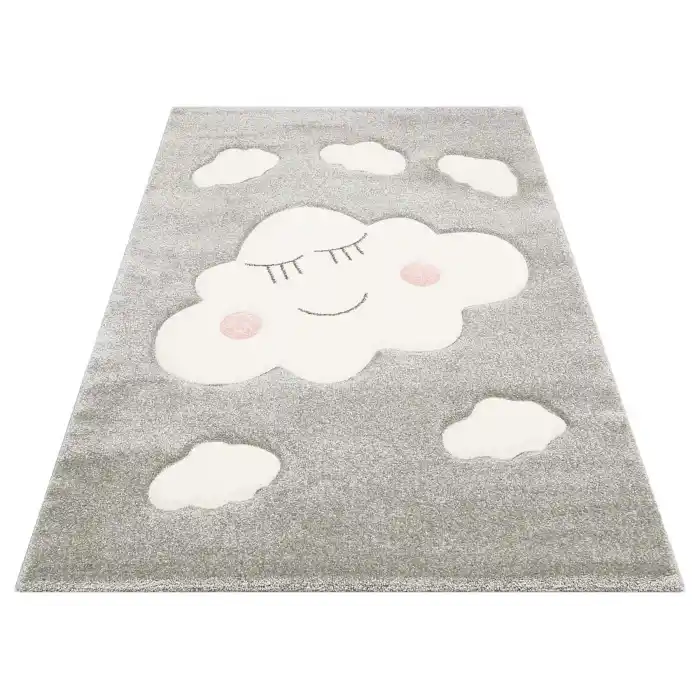 Eko Kids KDS 09 Grey Bulutlu Hav Toz Vermez Çocuk Halısı