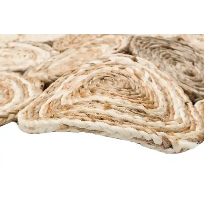 Solo Jüt 111 White Multy XW Yuvarlak El Dokuma Flatweave Naturel Jüt Hasır Halı