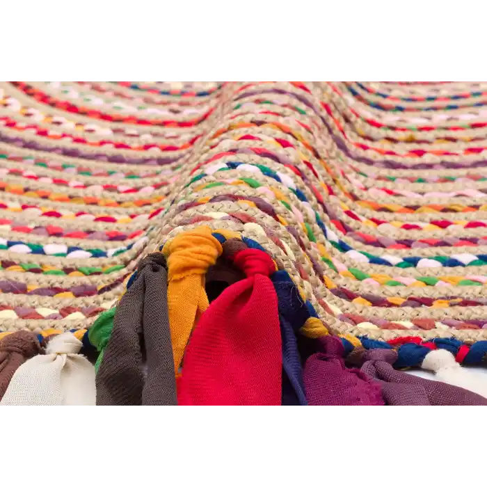 Patna PTN 10 Multy Mix Jüt Hasır Görünümlü Hav Toz Vermez Dekoratif Örgü Halı