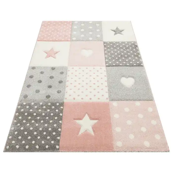 Eko Kids KDS 05 Grey Pink Hav Toz Vermez Çocuk Halısı
