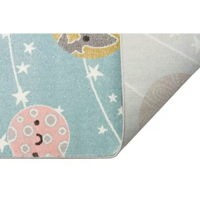 Eko Kids KDS 24 Blue Gezegen Temalı Hav Toz Vermez Çocuk Halısı