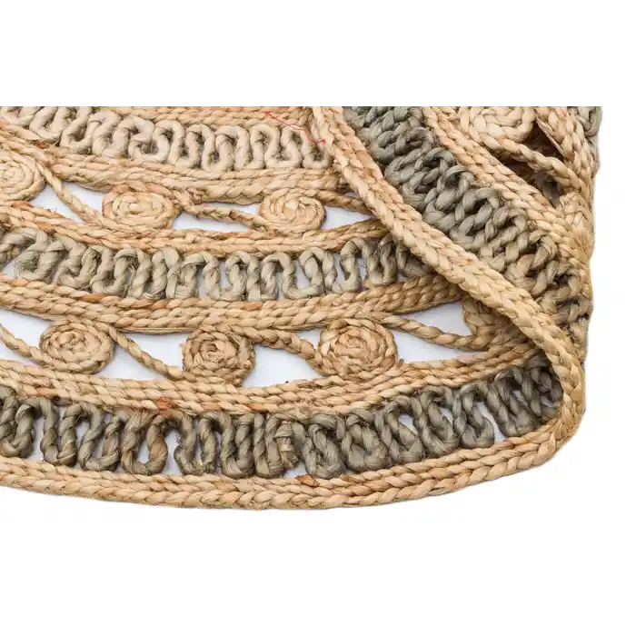 Solo Jüt 106 Natural Grey XW Yuvarlak El Dokuma Flatweave Naturel Jüt Hasır Halı