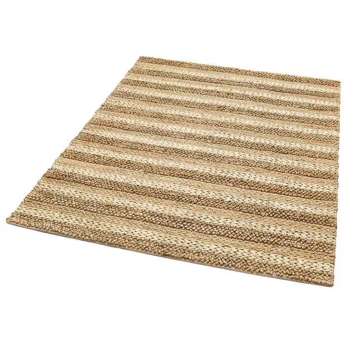 FLATWEAVE KILIM 0140 Farklı Örgü Dokusuna Sahip El Dokuma Naturel Jüt Hasır Halı