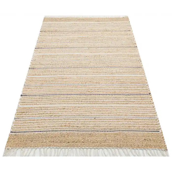 Juno Jüt Ech 05 Natural Grey Flatweave El Dokuma Naturel Jüt Hasır Halı