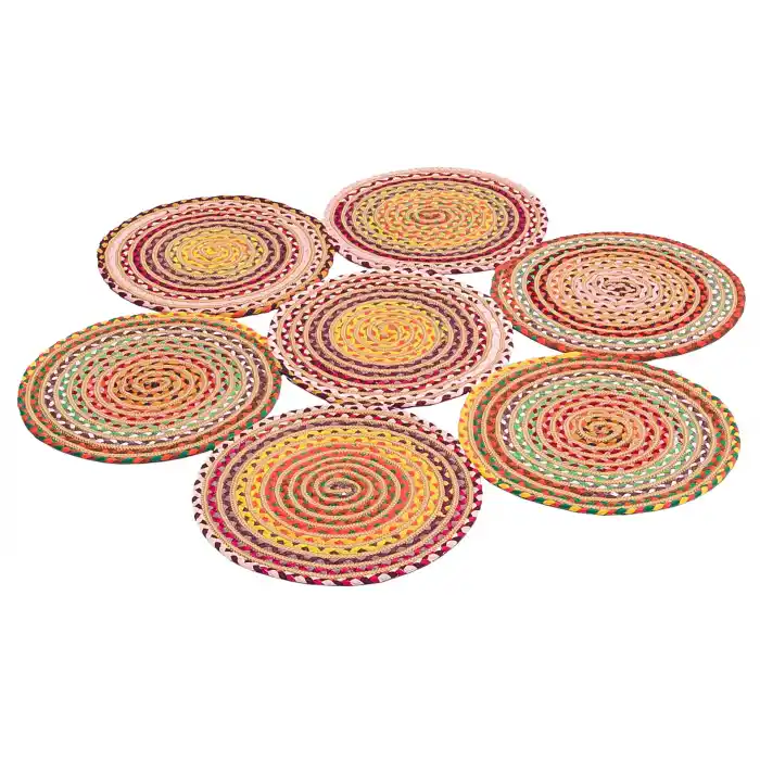 Patna PTN 09 Multy Mix Jüt Hasır Görünümlü Hav Toz Vermez Dekoratif Örgü Halı