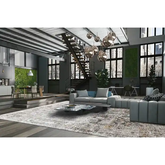 FRESCO HALI 0213 Yüksek Alçak Dokulu Özel Işıltılı Yüksek Kaliteli Sık Dokuma Modern Salon Halısı