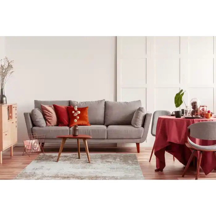 FRESCO HALI 0264 Yüksek Alçak Dokulu Özel Işıltılı Yüksek Kaliteli Sık Dokuma Modern Salon Halısı