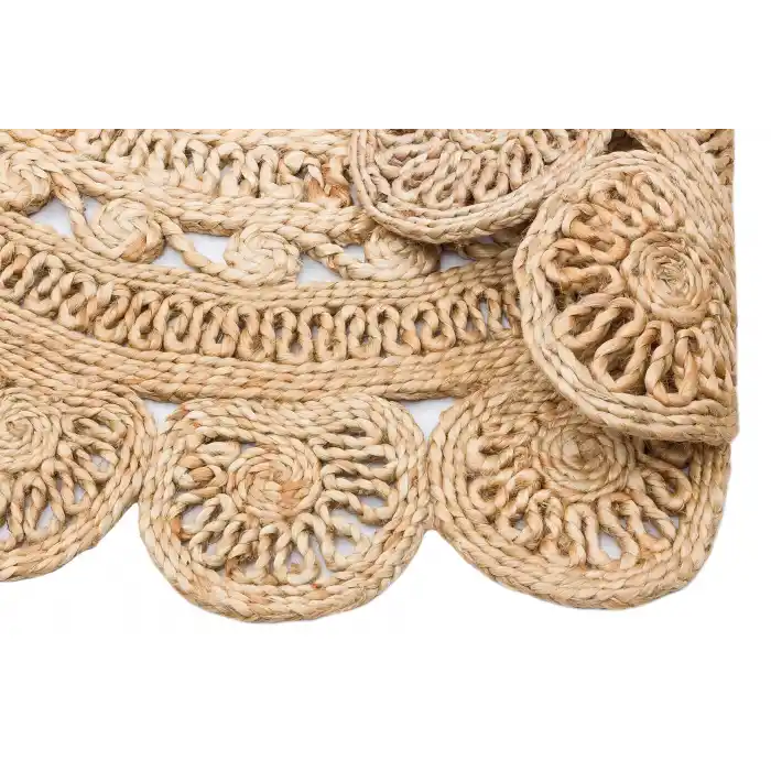 Solo Jüt 105 Dhurrie XW Yuvarlak El Dokuma Flatweave Naturel Jüt Hasır Halı