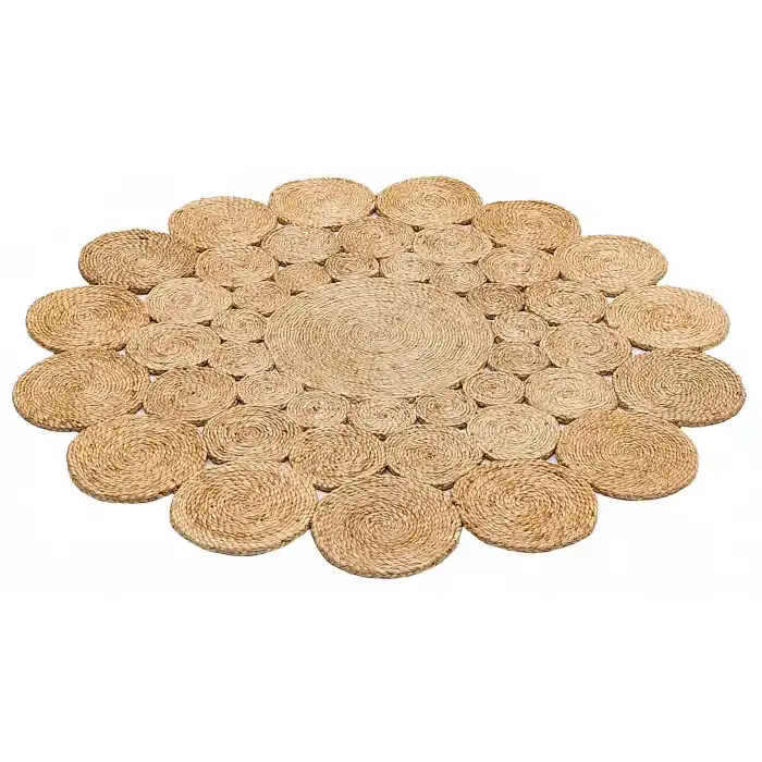 Solo Jüt 111 Natural XW Yuvarlak El Dokuma Flatweave Naturel Jüt Hasır Halı