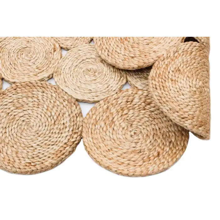 Solo Jüt 111 Natural XW Yuvarlak El Dokuma Flatweave Naturel Jüt Hasır Halı