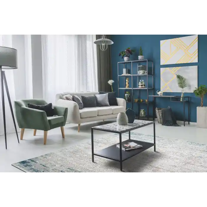 FRESCO HALI 0329 Yüksek Alçak Dokulu Özel Işıltılı Yüksek Kaliteli Sık Dokuma Modern Salon Halısı