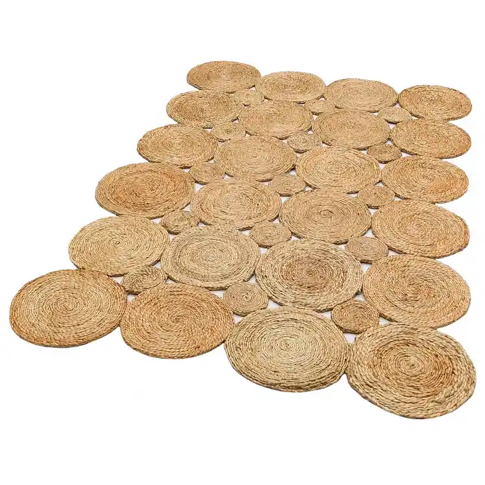 Solo Jüt 104 Natural XW Yuvarlak El Dokuma Flatweave Naturel Jüt Hasır Halı