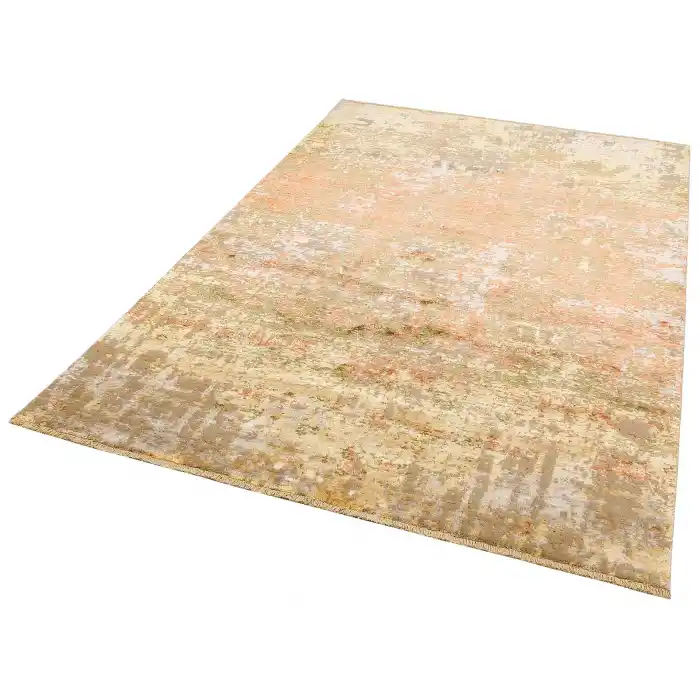 HERITAGE HALI 2723 Eskitme Desenli El Emeği ile Özel Tezgahlarda Üretilen Yün Bambu Uşak Halısı