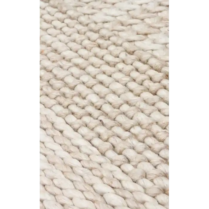 Jade J352 Beıge  Naturel Kazak Örgü Desenli El Dokuma Örgü Halı