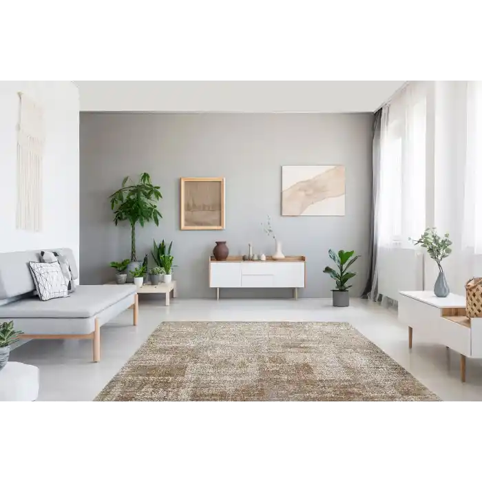 FRESCO HALI 0426 Yüksek Alçak Dokulu Özel Işıltılı Yüksek Kaliteli Sık Dokuma Modern Salon Halısı