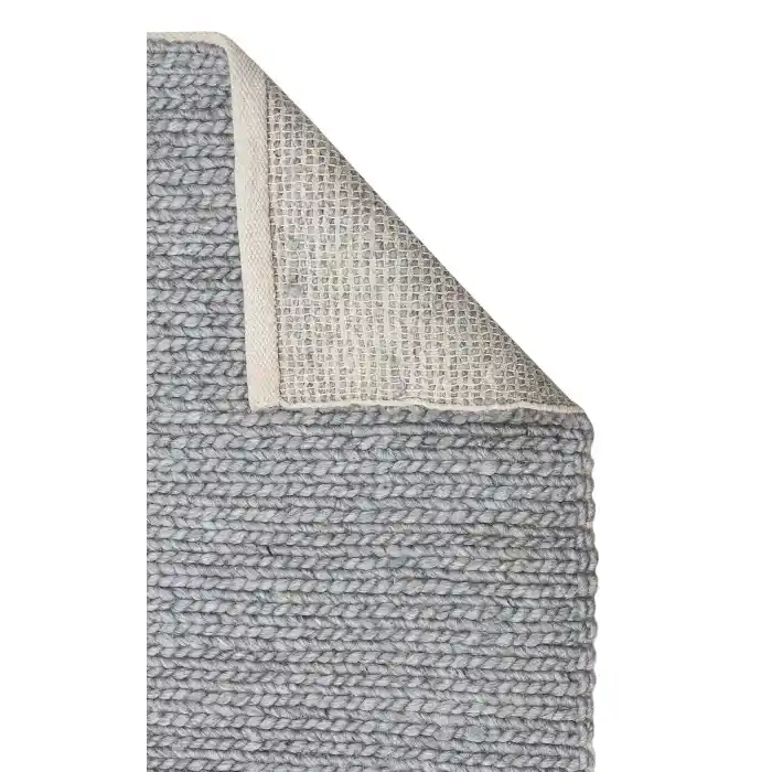 Jade Basketweave Grey Naturel Kazak Örgü Desenli El Dokuma Örgü Halı