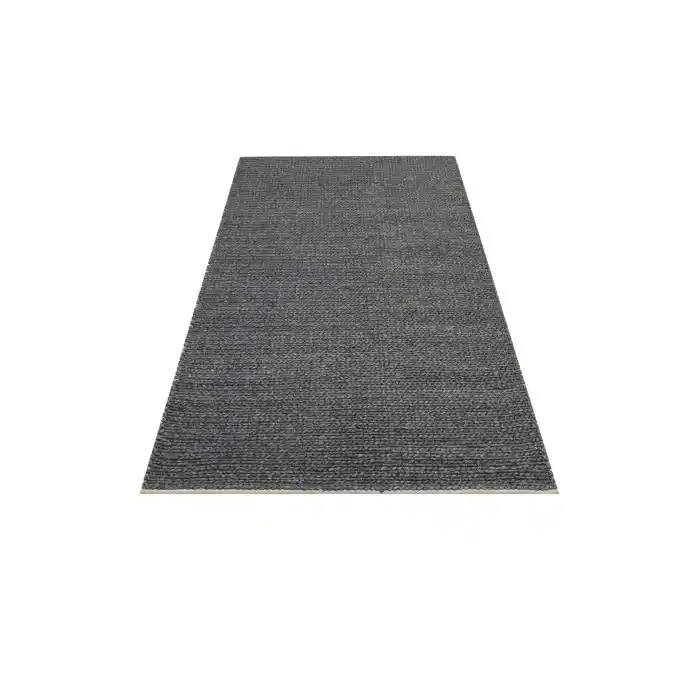 Jade Basketweava Antrasit Naturel Kazak Örgü Desenli El Dokuma Örgü Halı