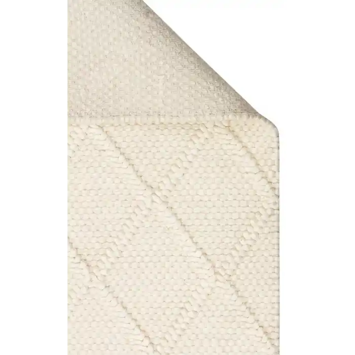 Jade Dıamond Cream Naturel Kazak Örgü Desenli El Dokuma Örgü Halı