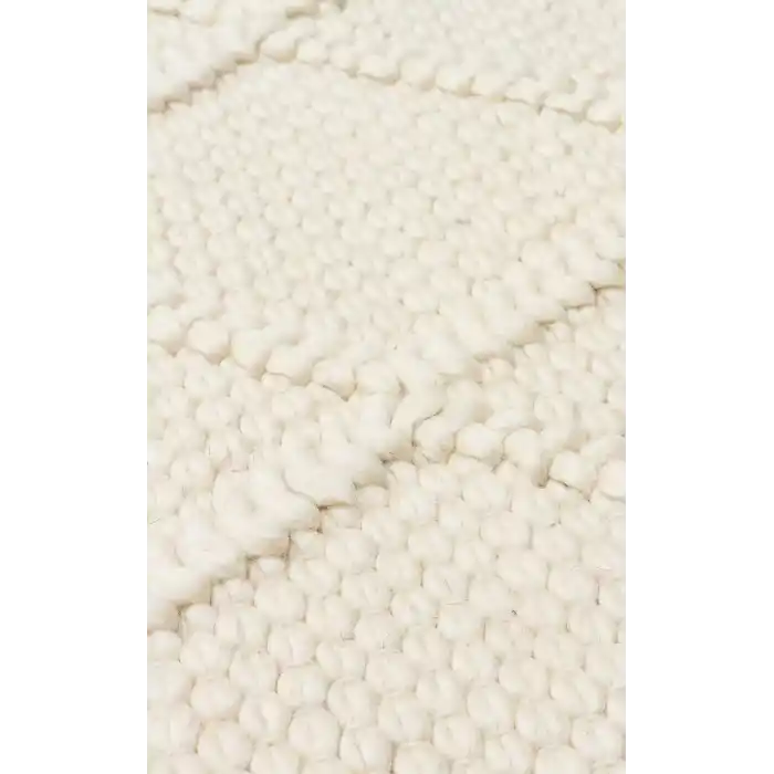 Jade Dıamond Cream Naturel Kazak Örgü Desenli El Dokuma Örgü Halı