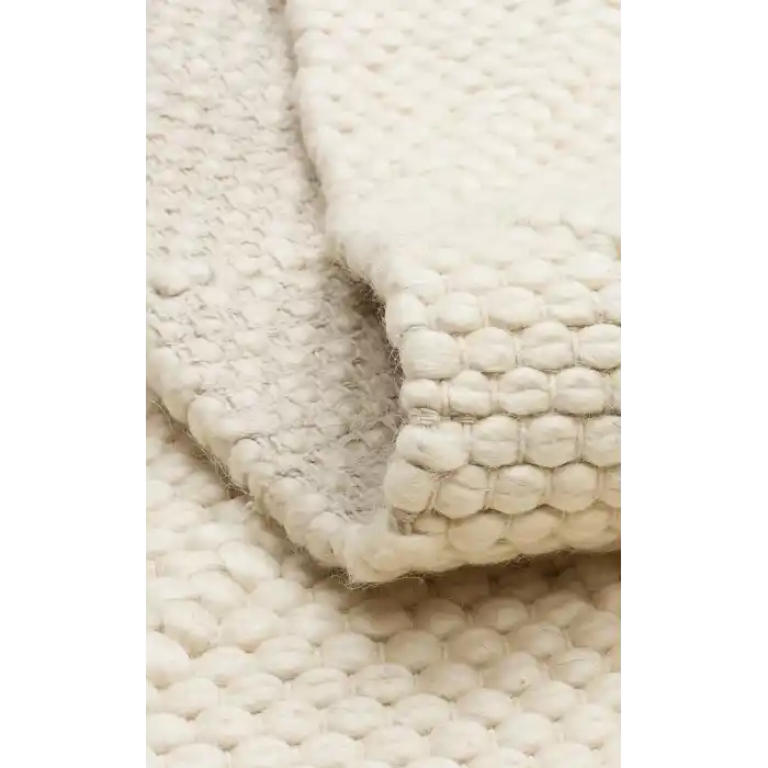 Jade Dıamond Cream Naturel Kazak Örgü Desenli El Dokuma Örgü Halı