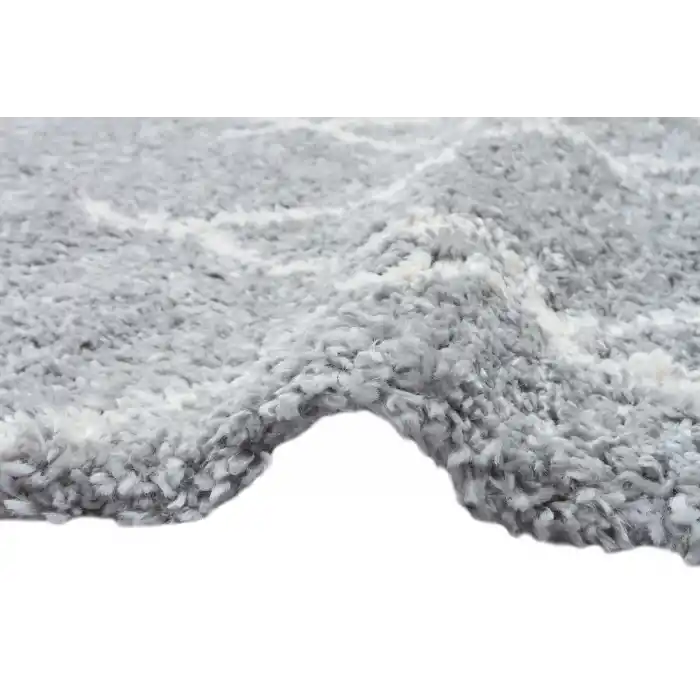 LOFT HALI 0011 Hav Toz Vermez Yumuşak Dokulu Etnik Desenli Uzun Tüylü Pofuduk Shaggy Halı