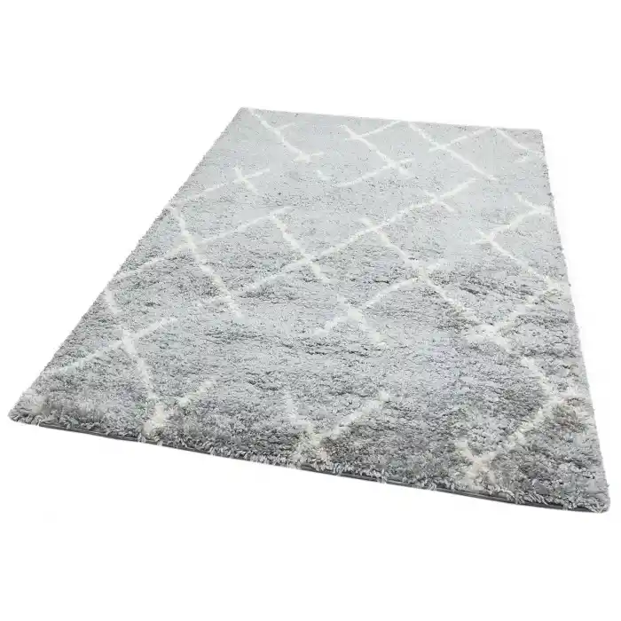 LOFT HALI 0011 Hav Toz Vermez Yumuşak Dokulu Etnik Desenli Uzun Tüylü Pofuduk Shaggy Halı