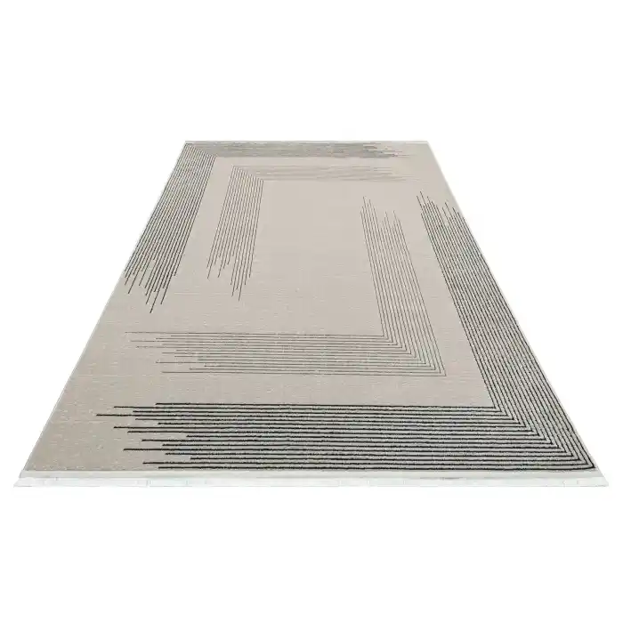 LISBON HALI 0009 Parlak Dokulu Modern Desen ve Renkli Metalik Işıltılı Makine Halısı