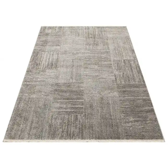 LOTTO HALI 0102 Hav Toz Vermez Modern Sade Desenli Makine Halısı