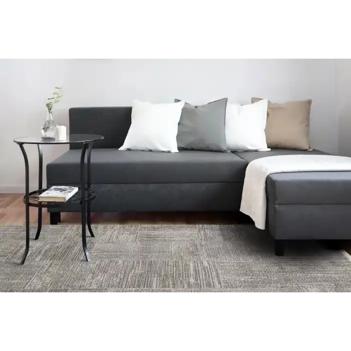 LOTTO HALI 0102 Hav Toz Vermez Modern Sade Desenli Makine Halısı