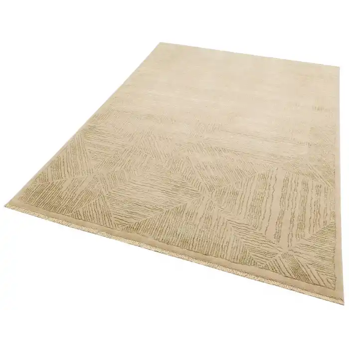 HERITAGE HALI 2715 Eskitme Desenli El Emeği ile Özel Tezgahlarda Üretilen Yün Bambu Uşak Halısı